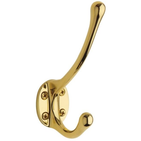 Baldwin Estate Unlacquered Brass Coat Hooks, Hook Height: 5.375" - 0742.031