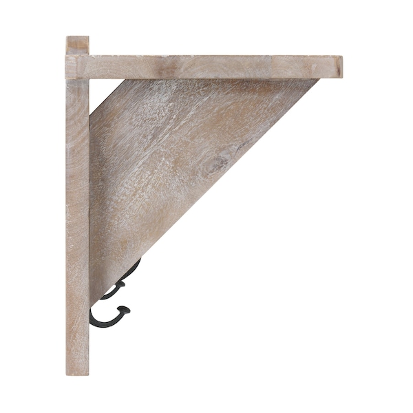 Alaterre Furniture Castleton Mango Wood 40"W Coat Hook with Shelf - AWTR2927