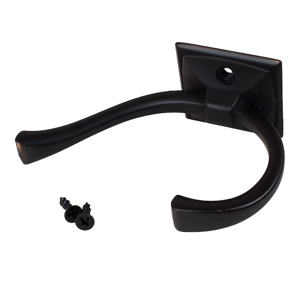 Gliderite Hardware 4-1/4 in. Oil Rubbed Bronze Classic Coat Hook, 10PK - 7602-ORB-10