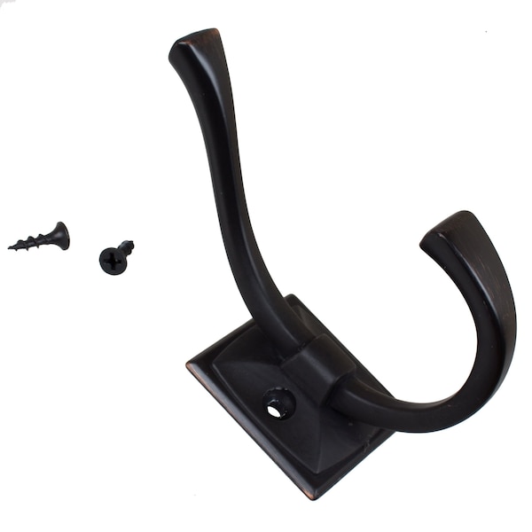 Gliderite Hardware 4-1/4 in. Oil Rubbed Bronze Classic Coat Hook, 10PK - 7602-ORB-10