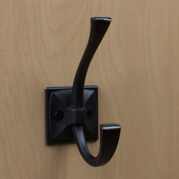 Gliderite Hardware 4-1/4 in. Oil Rubbed Bronze Classic Coat Hook, 10PK - 7602-ORB-10