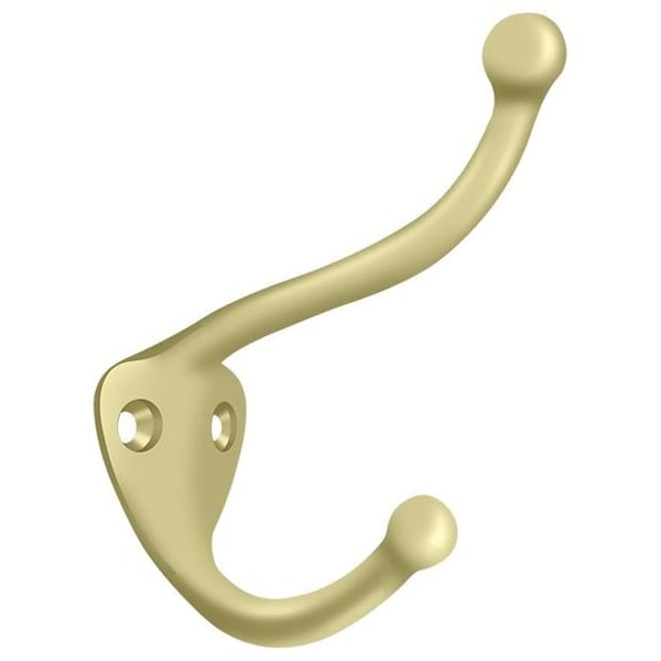 Deltana Coat & Hat Hook Unlacquered Bright Brass - CAHH3U3-UNL