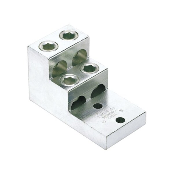 Terminal mecánico de aluminio Panduit, 2 orificios, 4 barras - LAM4SB750-38-1Y
