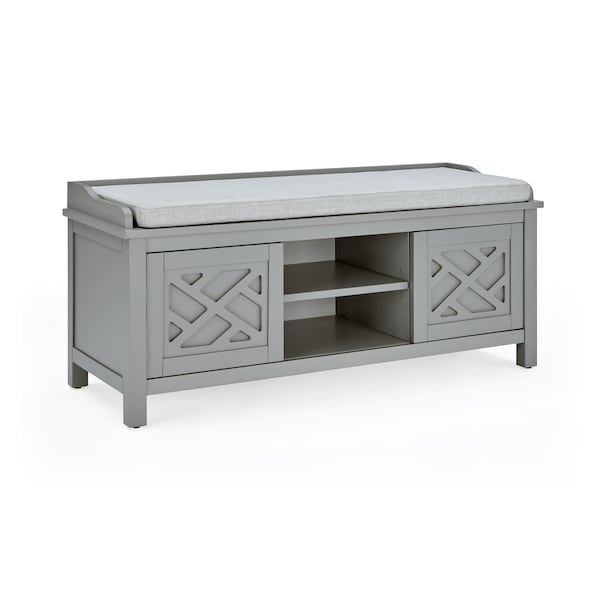 Alaterre Furniture Coventry Coat Hook with Storage Bench Hall Tree Set, Gray - ANCT050940