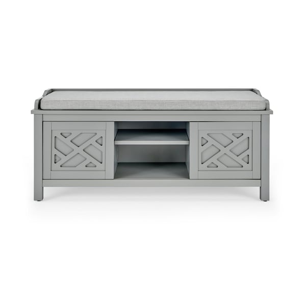 Alaterre Furniture Coventry Coat Hook with Storage Bench Hall Tree Set, Gray - ANCT050940