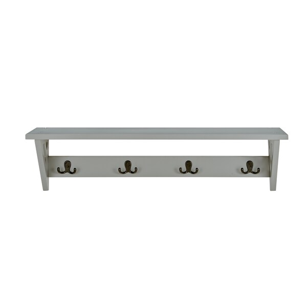 Alaterre Furniture Coventry Coat Hook with Storage Bench Hall Tree Set, Gray - ANCT050940