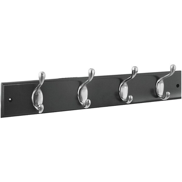 National Hardware DPV8170 Hook Rail, 4-Hook, Wood, Satin Nickel - S813-048