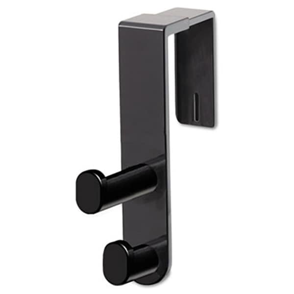 Work-Of-Art Plastic Coat Hook  2 Hook  1.75 x 6.5 x 7.75  Black - WO188516