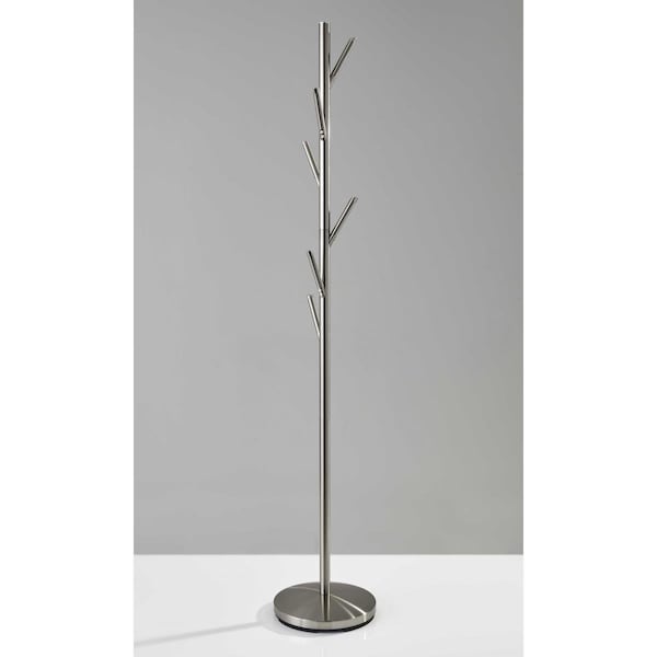 Palacedesigns 12 x 67 in. Brushed Steel Coat Rack - PA3097527