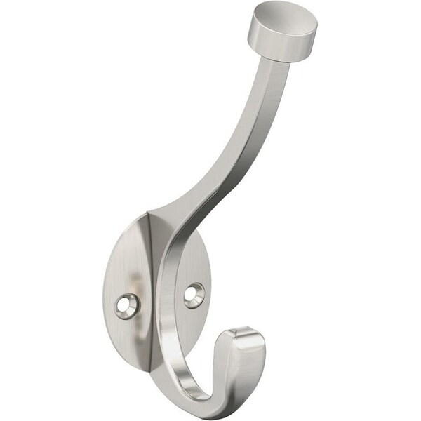 Amerock Decorative Hook, Zinc, Satin Nickel, 15 lb, 3-5/16 in Projection - H55465G10