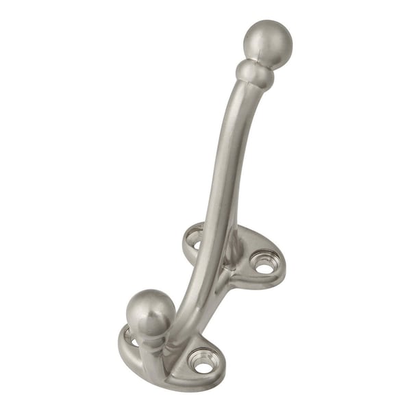 Hickory Hardware Coat Hook Double 5/8 Inch Center to Center - P25029-SN