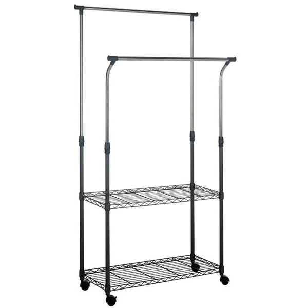 Safavieh Giorgio Dble Rod Clothes Rack, Black - 13.8 x 35.4 in. - HAC1019A
