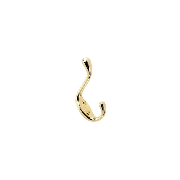 Onward 3 38inch HeavyDuty Utility Metal Coat Hook, Brass Finish, 5PK - 235BS