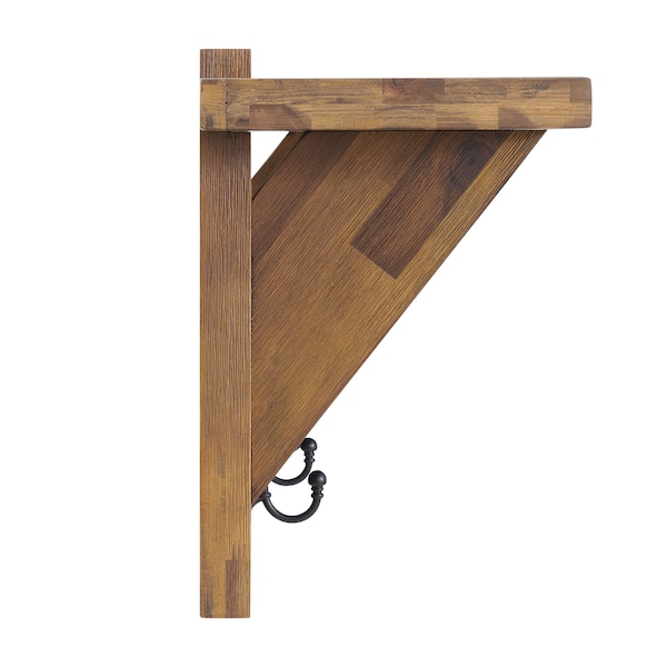Alaterre Furniture Bethel Acacia Wood 40"W Coat Hook with Shelf - ANTR2930