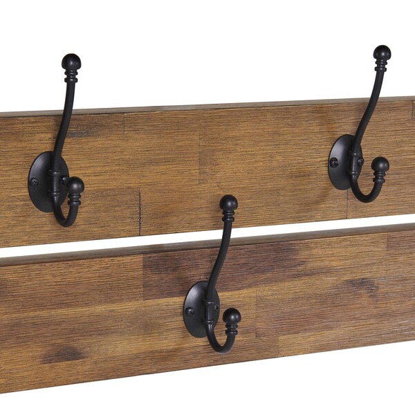 Alaterre Furniture Bethel Acacia Wood 40"W Coat Hook with Shelf - ANTR2930