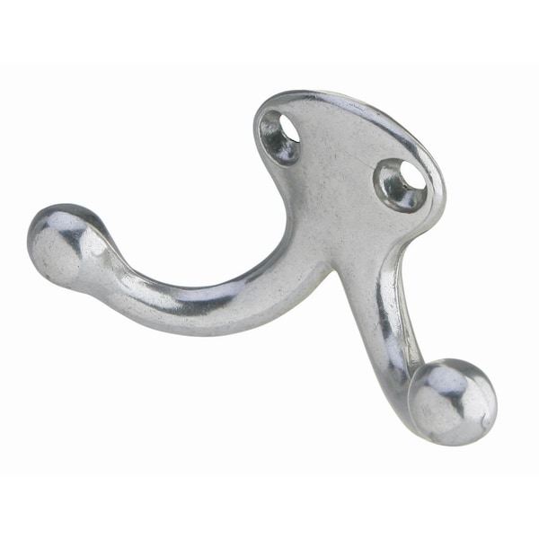 Ives Commercial Aluminum Double Wardrobe Hook Bright Nickel Finish - 582A14
