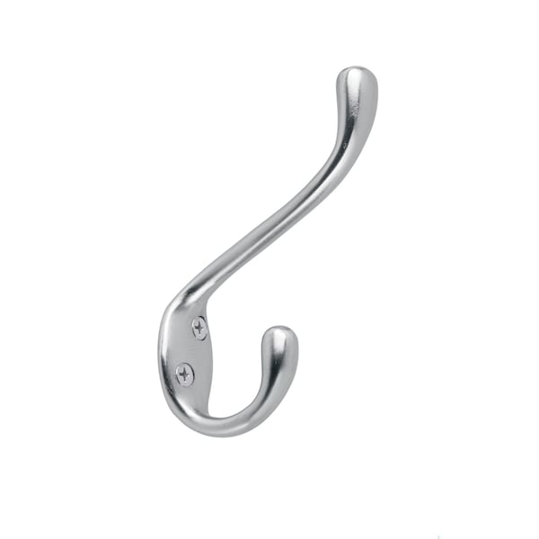 Onward 4 14inch 108 mm HeavyDuty Utility Metal Coat Hook, Brushed Chrome Finish - 237BCV