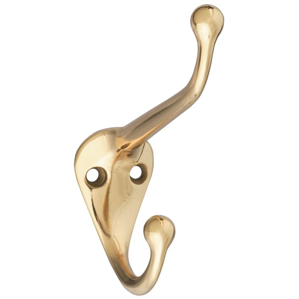 National Hardware National Hardware 2 in. L Bright Brass Solid Brass Coat/Hat Hook 75 lb. cap. 1 pk - N198-101