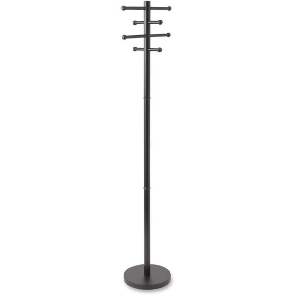 Advantus Wood Coat Trees, 8 Pegs, 68" H, Black - AVT40807