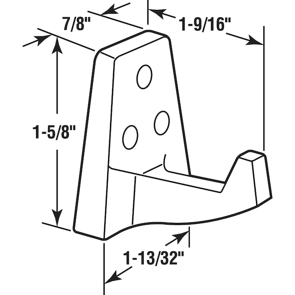 Prime-Line Coat Hook, 1-9/16 in. Projection, Cast Zamak Construction, Chrome Single Pack - 656-2770