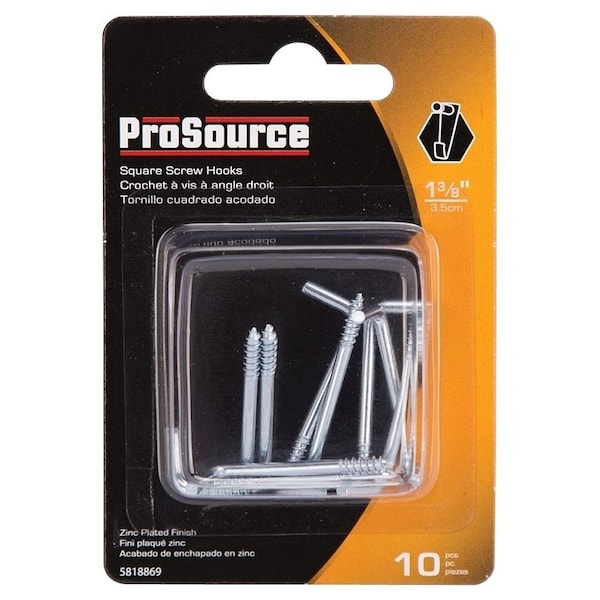 Prosource Screw Hook, 3/8 in Opening, 3 mm Thread, 1-3/8 in L, Steel, Zinc - LR-399-PS
