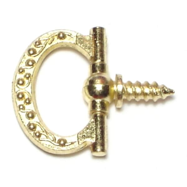 Midwest Fastener 15/16" Brass Plated Steel Floral Decorative Rings 5PK - 69825