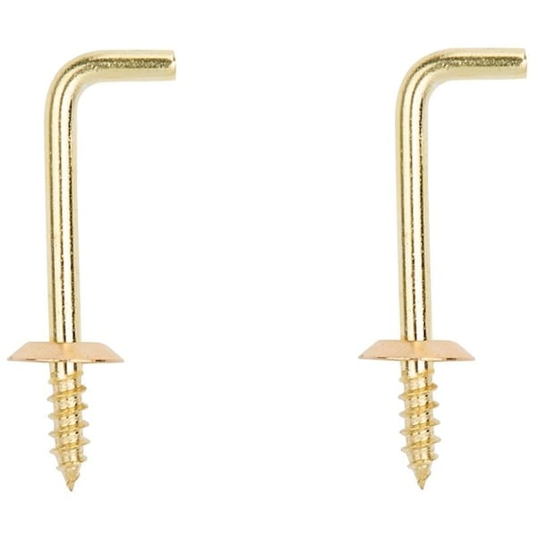 Prosource Shoulder Hook, 15/32 in Opening, 4.5 mm Thread, 2-1/16 in L, Brass, Brass - LR-403-PS