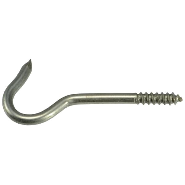 Midwest Fastener No. 4 x 1/8 x 3/8 x 1-5/8 18-8 Stainless Steel Screw Hooks 1 12PK - 32622