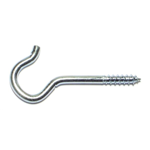 Midwest Fastener 5/32" x 2-9/16" Zinc Plated Steel Screw Hooks 100PK - 50986