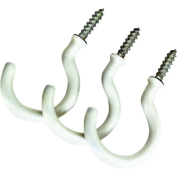 Landscapers Select Storage Hook, 1-27/64 L, 2-3/4 in H, Steel, White, Wall Mount Mounting - GB0263L