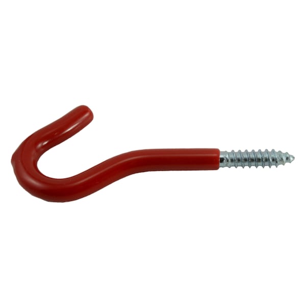 Midwest Fastener 1/8" x 3-3/8" x 3/4" Vinyl Coated Steel Screw Hooks 4PK - 36361
