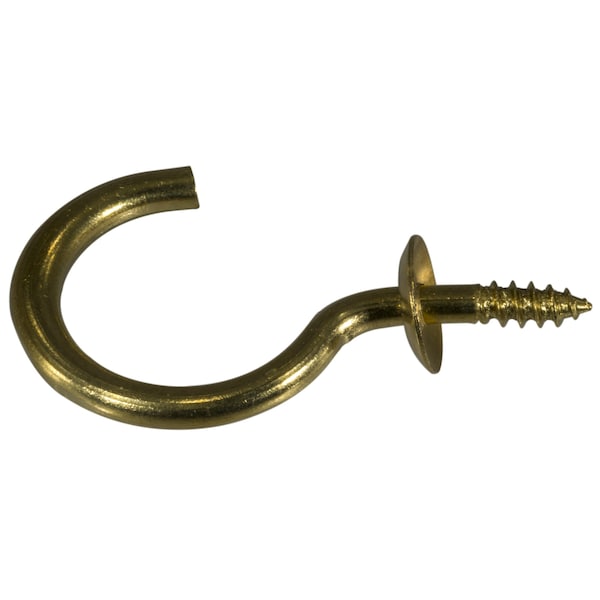 Midwest Fastener 25/32" x 1-1/2" Brass Cup Hooks 10PK - 62667