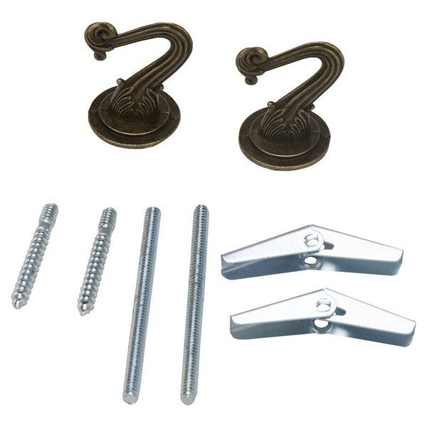 Landscapers Select Ceiling Hook, 1.5 in L, Zinc Alloy, Antique Brass, Wall Mount Mounting - GB0403L