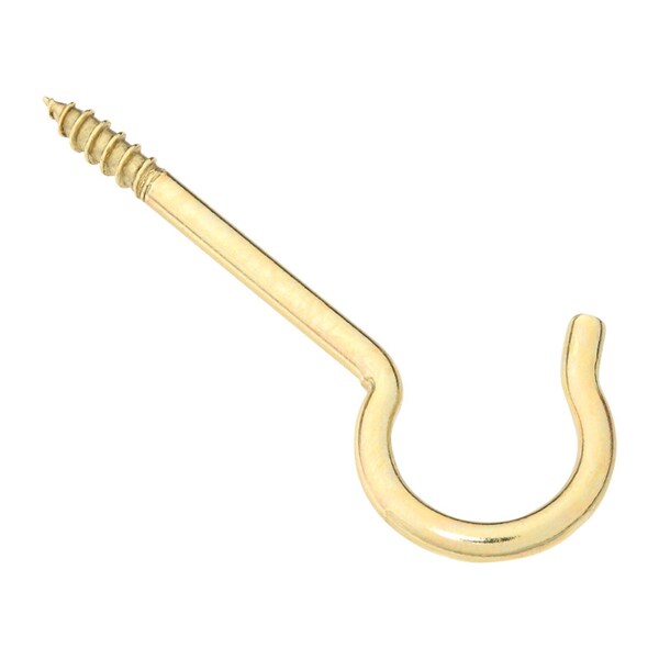 National Hardware National Hardware Gold Solid Brass 3-3/8 in. L Ceiling Hook 25 lb 2 pk - N192-278