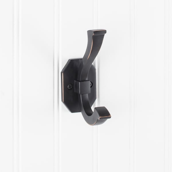 Elements By Hardware Resources 4-5/16" Brushed Oil Rubbed Bronze Emerald Double Prong Wall Mounted Hook - YD45-431DBAC