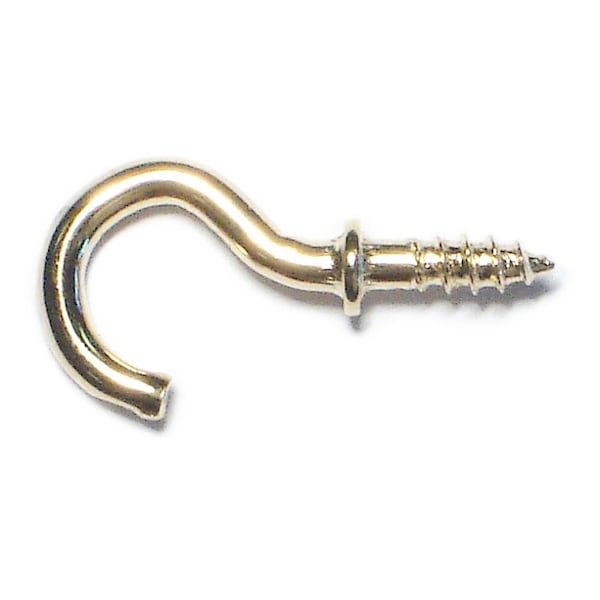 Midwest Fastener 9/32" x 1/2" Brass Cup Hooks 100PK - 51018