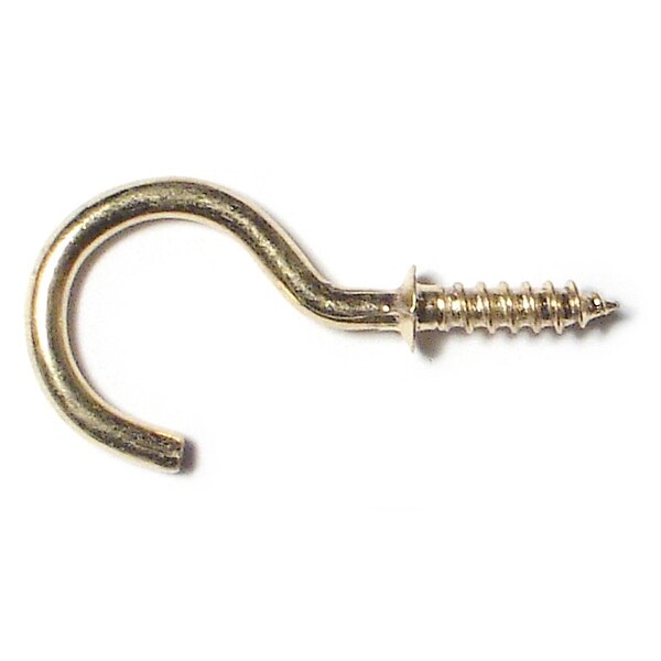 Midwest Fastener 15/32" x 7/8" Brass Cup Hooks 100PK - 51021