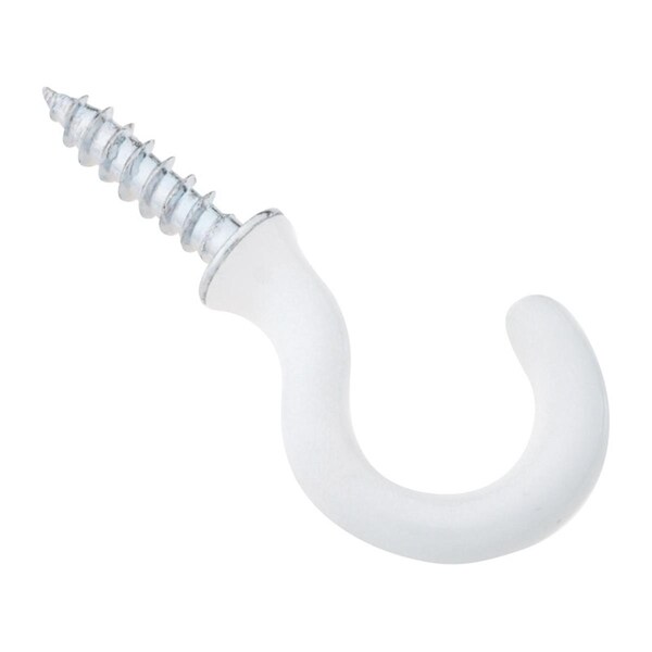 National Mfg Sales 0.75 in. White Vinyl Cup Hook Steel, 5PK - 5705827