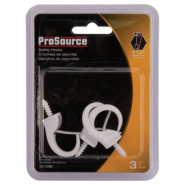 Prosource Cup Hook, 17/32 in Thread, 46 mm L, Zinc Alloy, White Painted - PH-122244-PS
