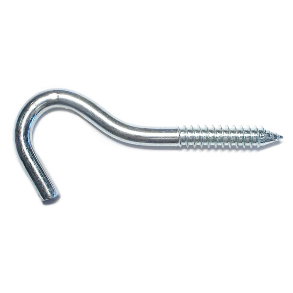 Midwest Fastener 1/4" x 31/32" x 4-1/8" Zinc Plated Steel Clothesline Hooks 100PK - 51040