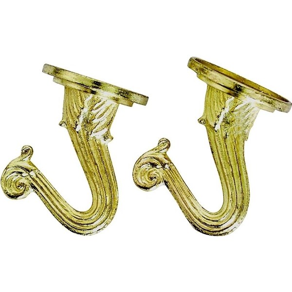 Landscapers Select Ceiling Hook, 1.5 in L, zinc Alloy, Polished Brass, Wall Mount Mounting - GB0413L