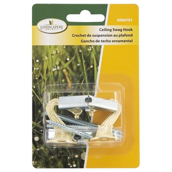 Landscapers Select Ceiling Hook, 1.5 in L, zinc Alloy, Polished Brass, Wall Mount Mounting - GB0413L