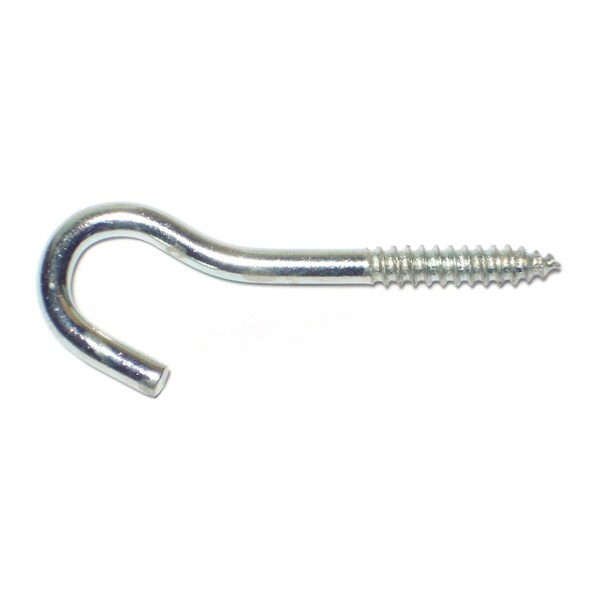 Midwest Fastener 9/64" x 3/8" x 2-1/16" Zinc Plated Steel Screw Hooks 20PK - 60623