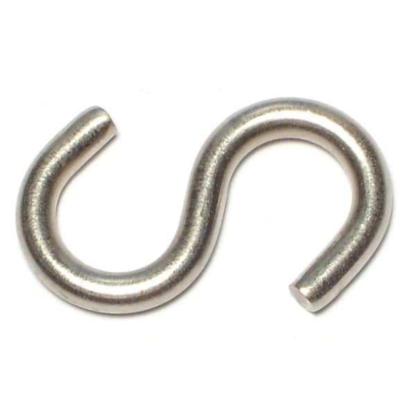 Midwest Fastener 3/16" x 1/2" x 1-3/4" 18-8 Stainless Steel Large Wire S Hooks 10PK - 65127