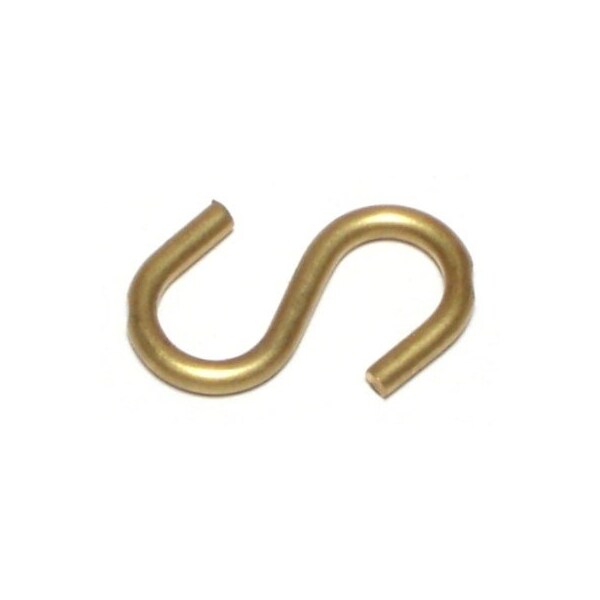 Midwest Fastener 3/32" x 5/16" x 1" Brass Open S Hooks 15PK - 60701