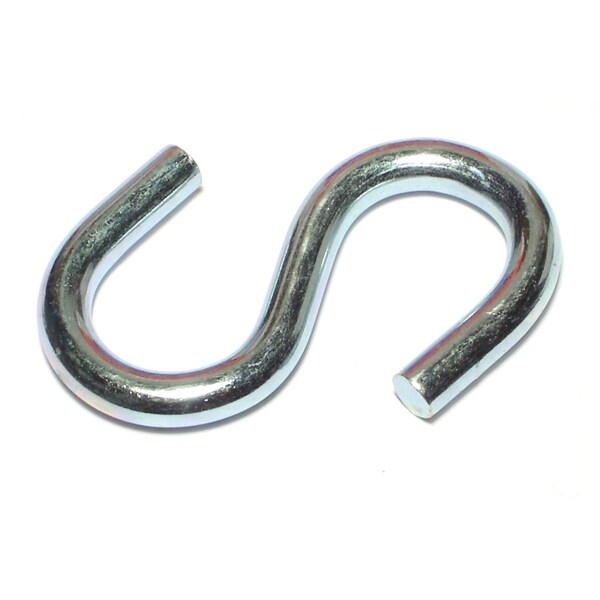 Midwest Fastener 5/16" x 7/8" x 3" Zinc Plated Steel Open S Hooks 10PK - 52416