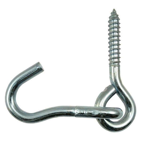 Midwest Fastener 3/8" x 1" x 3-5/8" Zinc Plated Steel Hammock Hooks 10PK - 52401