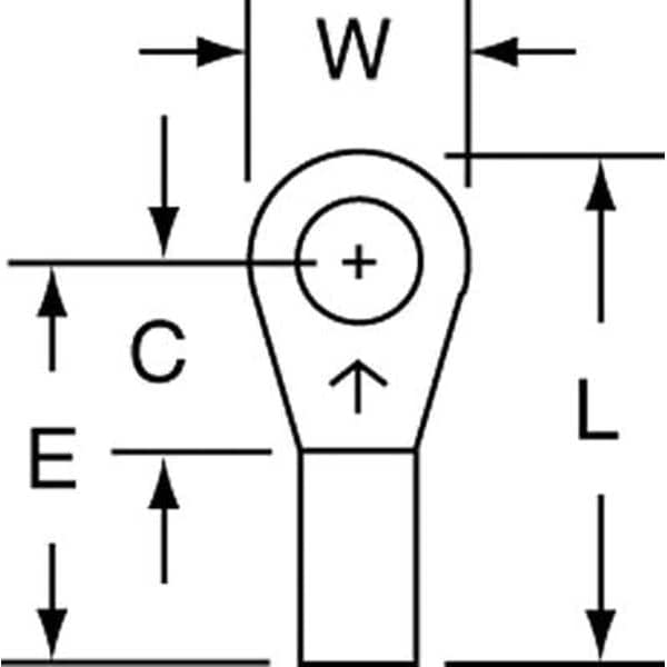 Terminal de anillo no aislado de calibre 22-18 AWG, con tuerca de tornillo #6, paquete de 1000 - M18-6R/SK