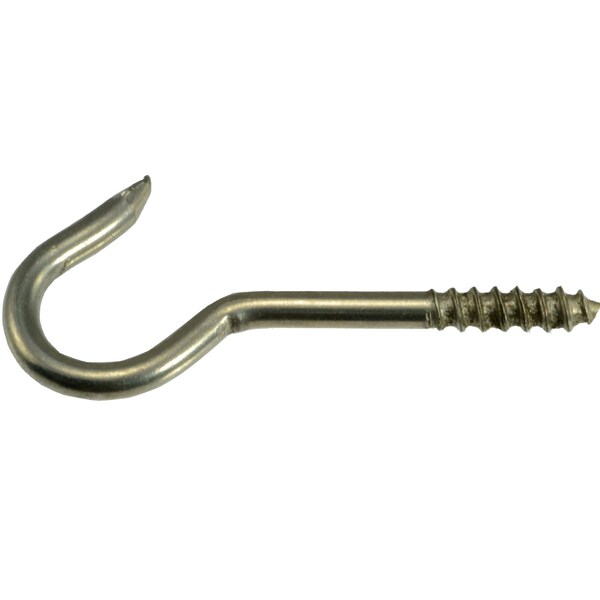 Midwest Fastener No. 10 x 11/64 x 17/32 x 2-1/2 18-8 Stainless Steel Screw Hooks 8PK - 32624