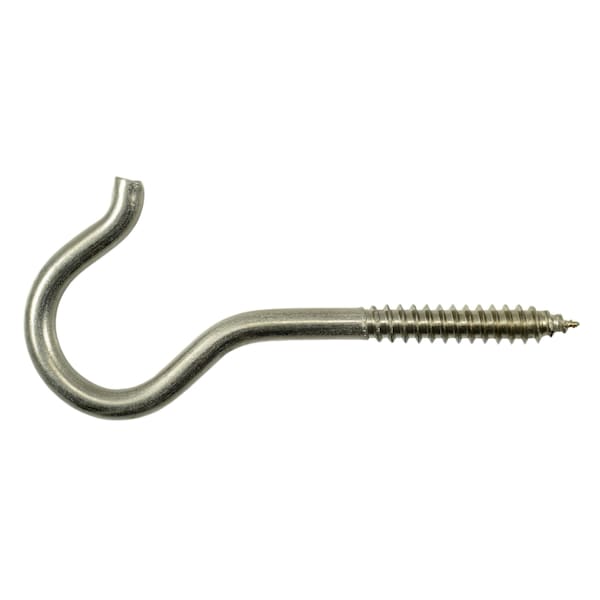 Midwest Fastener 7/32 x 13/16 x 3-7/8 18-8 Stainless Steel No 804 Screw Hooks 20PK - 52398